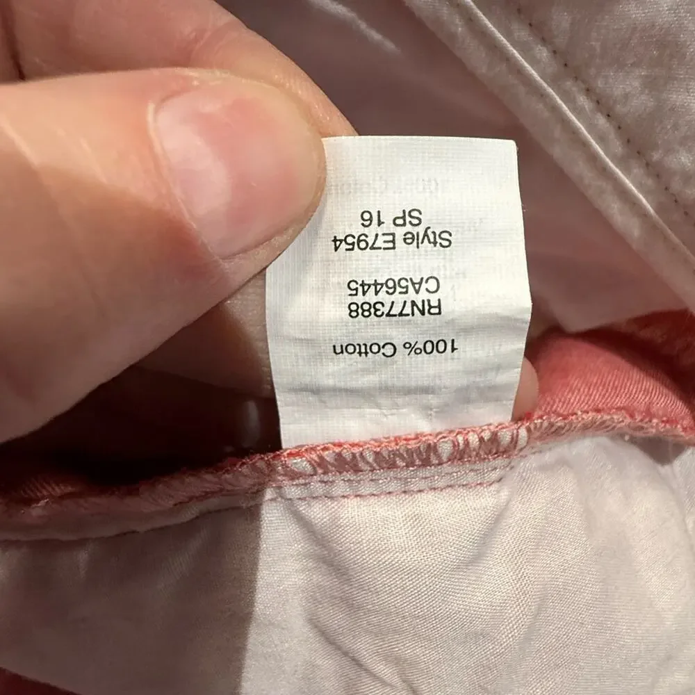 J. Crew Gramercy Flat Front Red Oxford Cloth Shorts Men’s Size 31